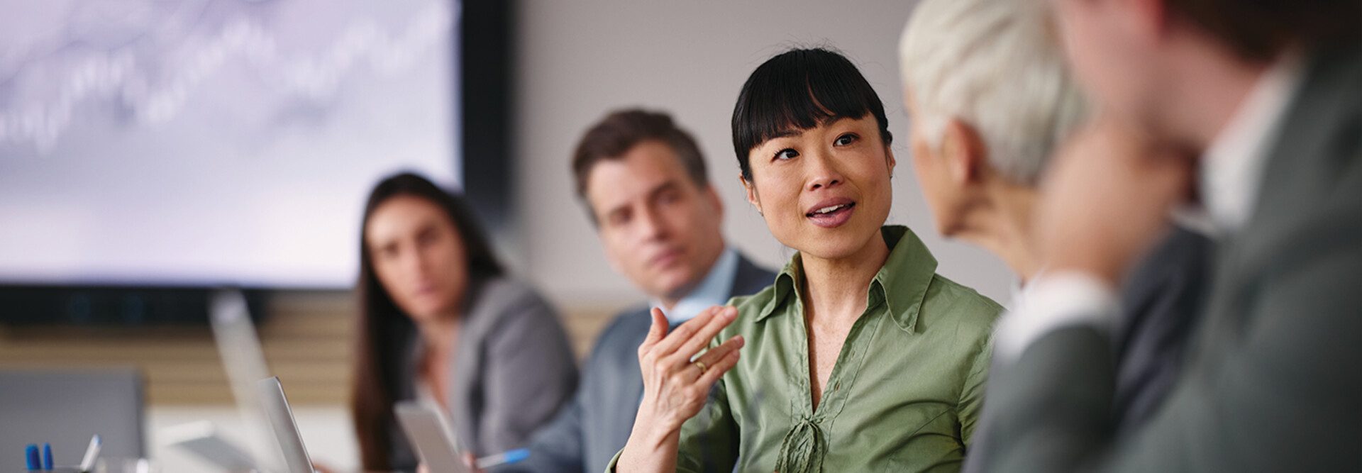 woman discusses data governance