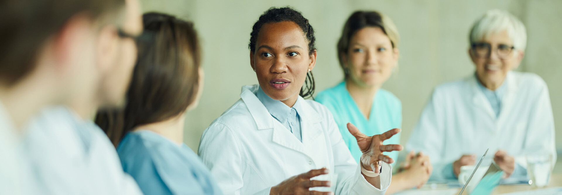 Doctors collaborating in meeting