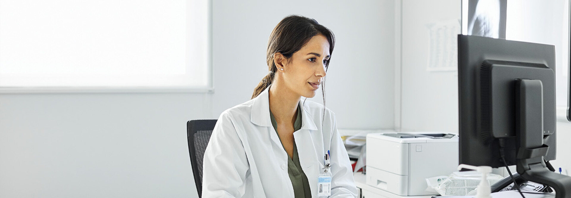 doctor on computer