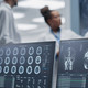 Medical Scientist Using Computer with MRI Images