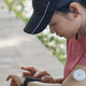 Person wearing glucose monitor 