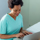 Doctor using computer in hospital