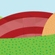 illustration of colorful hills and fields