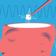illustration of computer chip being put inside head with waves
