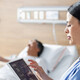 Doctor using tablet