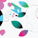 abstract illustration of person using EHR on computer surrounded by flowers and clouds