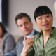 woman discusses data governance