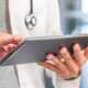 Doctor using tablet