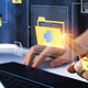 doctor signing into computer folders