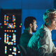 security team work in dark room