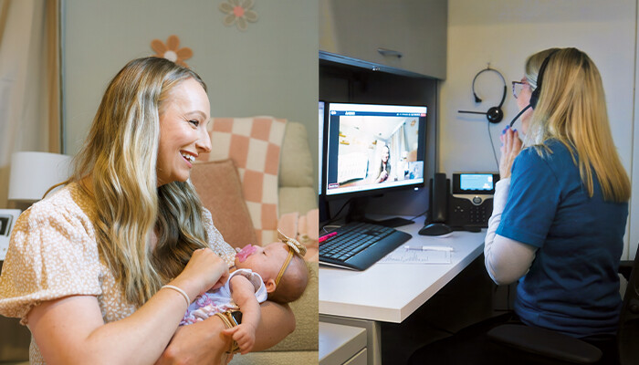 new mother on virtual care call