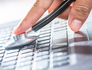Stethoscope on keyboard