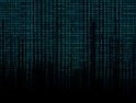 glowing blue binary code matrix background wide banner