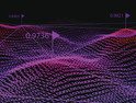 Big data representation in purple. Binary code background