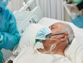 Senior COVID-19 Patient on Video Call with Granddaughter
