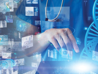 Medical technology concept. Gene therapy. Electronic medical record.