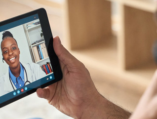 Doctor attends to patient through virtual visit