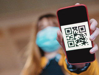 Patient using QR code