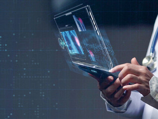 Doctor using futuristic tech