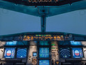 inside an airplane cockpit