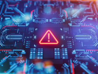 Warning icon on a digital display