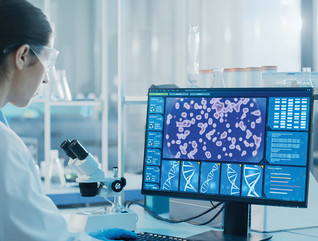 scientist uses AI for drug discovery research