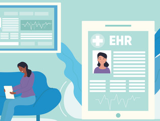 illustration of doctors looking at an electronic health record