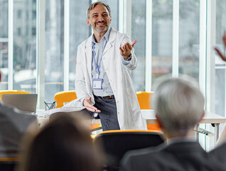 Doctor holding a Q&A session