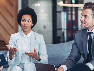 People collaborating in a meeting