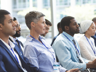 People attending a conference