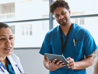 Doctors engaging with patient