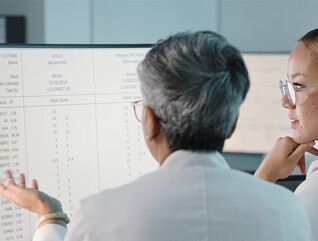 Doctors reviewing documents