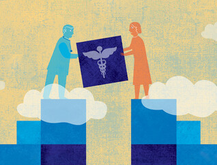 illustration of people on blocks working together