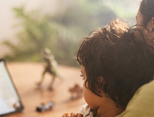 mom and child on telehealth call