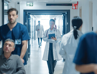 busy hospital hallway