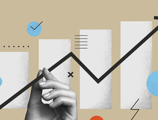 illustration of bar graph and line chart showing upward trajectory
