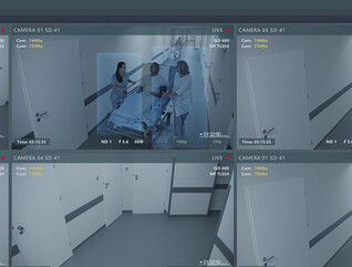 image of six camera feeds shown in security program