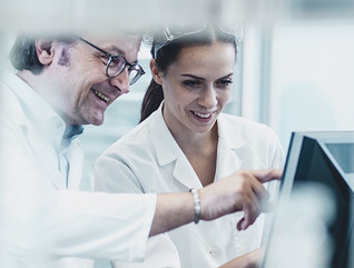 Doctors working in lab