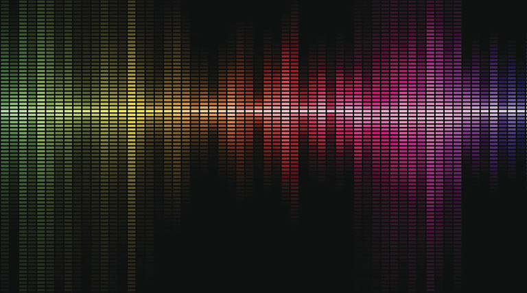 Rainbow sound waves concept