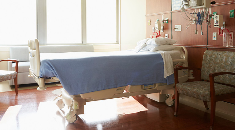 Empty hospital bed