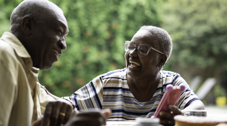 Seniors have phone with smartphone
