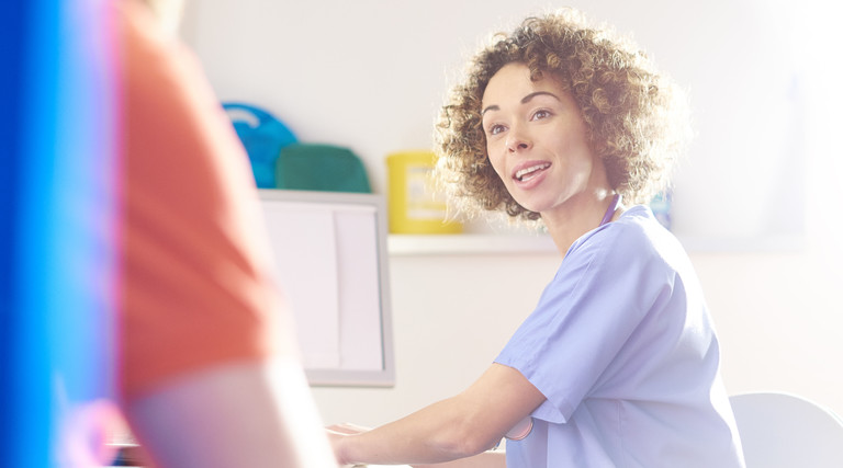 Nurse types info into EHR