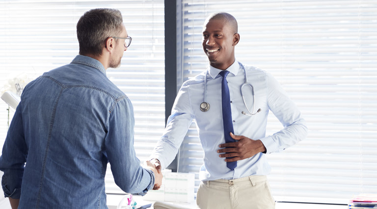 Doctor with patient