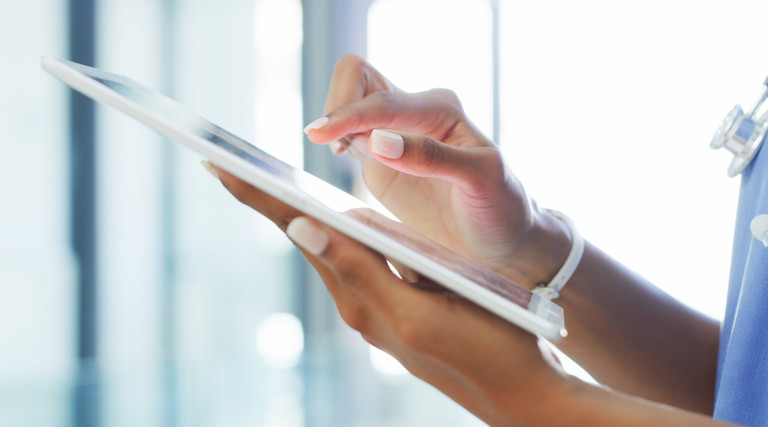 Nurse with tablet