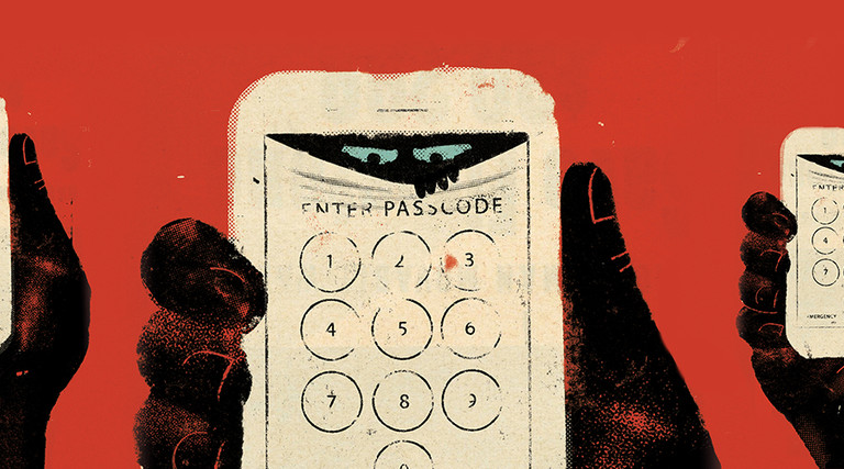 illustration of mobile devices with passcodes