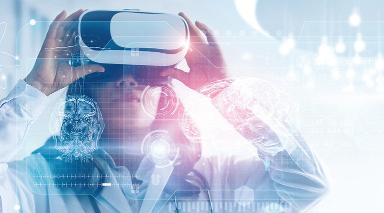 doctor using VR headset