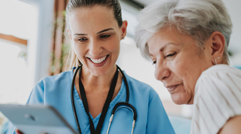 Doctor speaking with patient