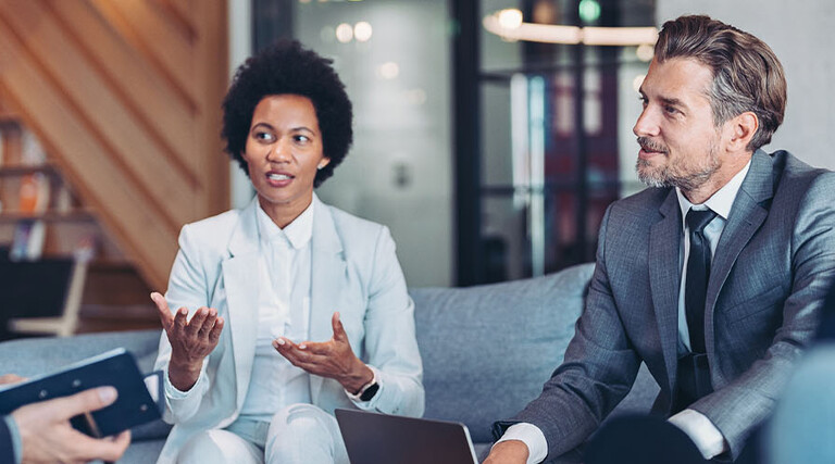 People collaborating in a meeting