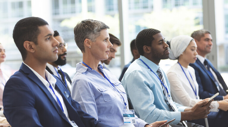 People attending a conference