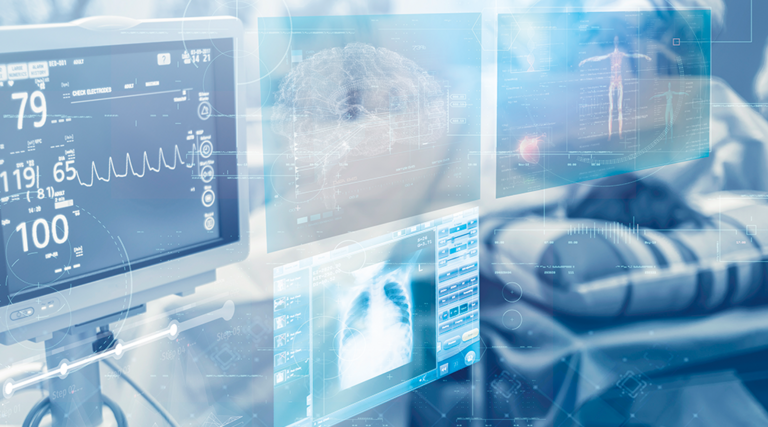 patient monitoring concept with x ray, vitals, and holistic patient view